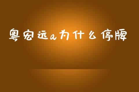 粤宏远a为什么停牌_https://www.qmgjg.com_港股恒生指数_第1张