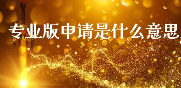 专业版申请是什么意思_https://www.qmgjg.com_恒生指数期货_第1张