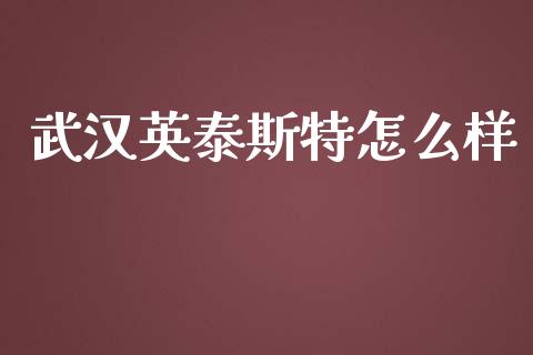 武汉英泰斯特怎么样_https://www.qmgjg.com_香港恒生指数_第1张