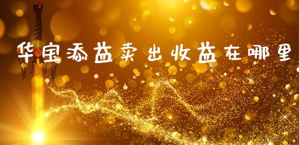 华宝添益卖出收益在哪里_https://www.qmgjg.com_香港恒生指数_第1张
