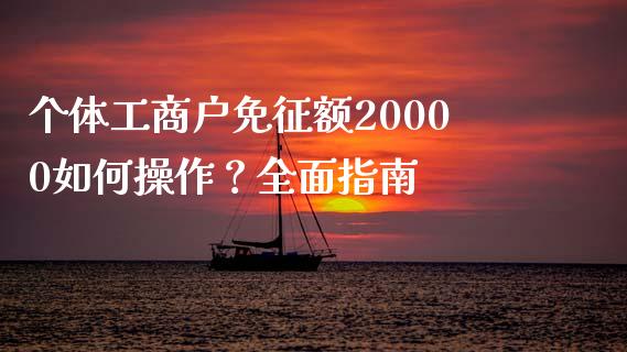 个体工商户免征额20000如何操作？全面指南_https://www.qmgjg.com_香港恒生指数_第1张
