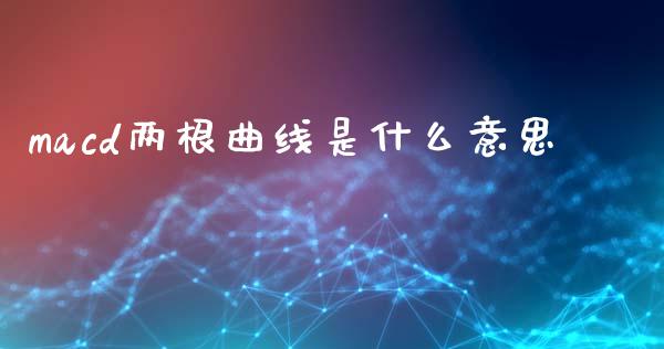 macd两根曲线是什么意思_https://www.qmgjg.com_港股恒生指数_第1张