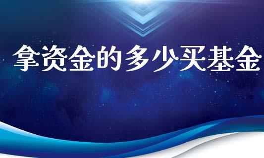 拿资金的多少买基金_https://www.qmgjg.com_港股恒生指数_第1张