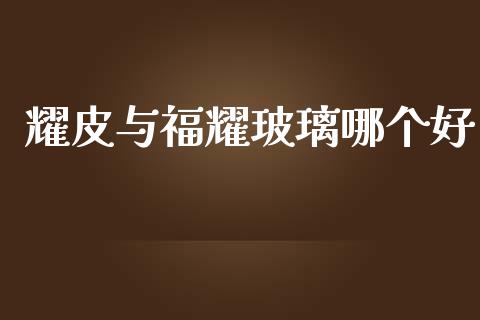 耀皮与福耀玻璃哪个好_https://www.qmgjg.com_香港恒生指数_第1张