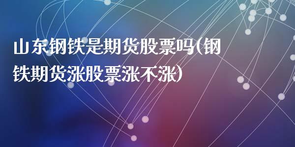 山东钢铁是期货股票吗(钢铁期货涨股票涨不涨)_https://www.qmgjg.com_恒生指数期货_第1张