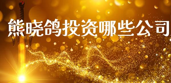 熊晓鸽投资哪些公司_https://www.qmgjg.com_香港恒生指数_第1张