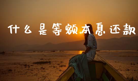 什么是等额本息还款_https://www.qmgjg.com_恒生指数期货_第1张