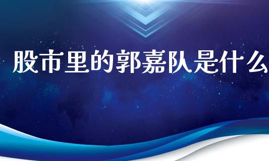 股市里的郭嘉队是什么_https://www.qmgjg.com_港股恒生指数_第1张