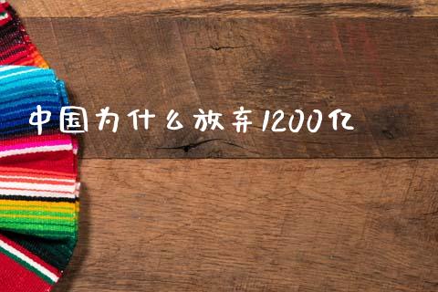 中国为什么放弃1200亿_https://www.qmgjg.com_港股恒生指数_第1张
