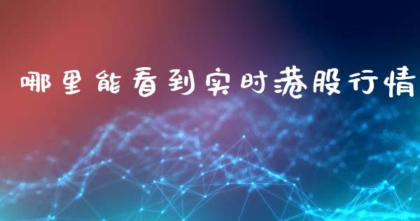 哪里能看到实时港股行情_https://www.qmgjg.com_港股恒生指数_第1张