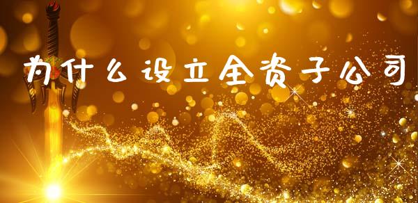 为什么设立全资子公司_https://www.qmgjg.com_恒生指数期货_第1张