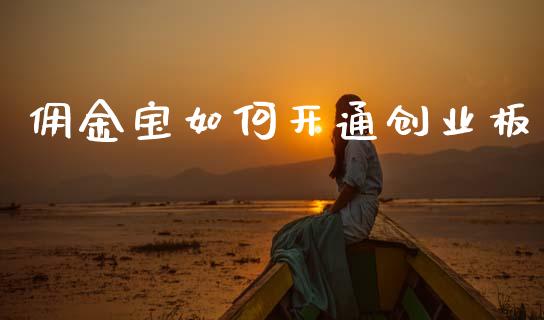 佣金宝如何开通创业板_https://www.qmgjg.com_香港恒生指数_第1张