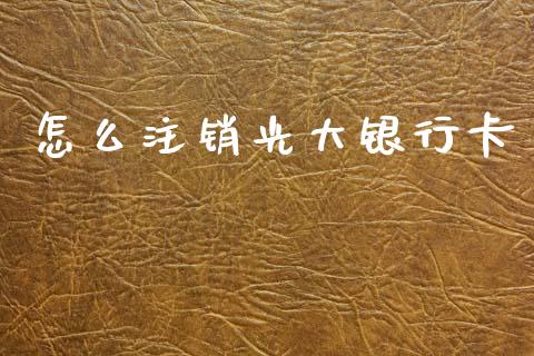 怎么注销光大银行卡_https://www.qmgjg.com_恒生指数期货_第1张
