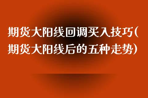 期货大阳线回调买入技巧(期货大阳线后的五种走势)_https://www.qmgjg.com_香港恒生指数_第1张