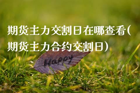 期货主力交割日在哪查看(期货主力合约交割日)_https://www.qmgjg.com_恒生指数期货_第1张