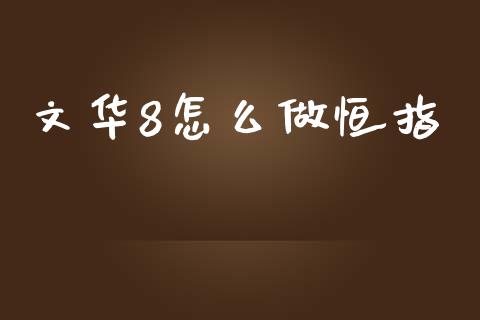 文华8怎么做恒指_https://www.qmgjg.com_港股恒生指数_第1张