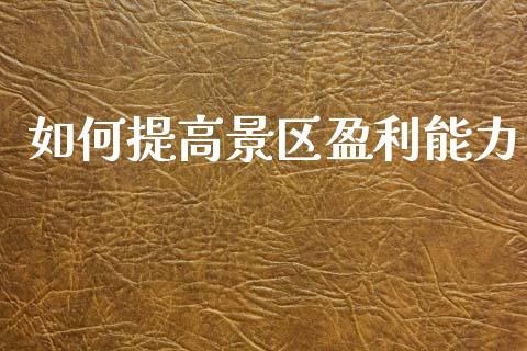 如何提高景区盈利能力_https://www.qmgjg.com_港股恒生指数_第1张