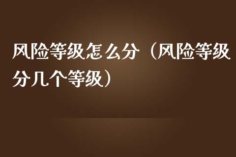 风险等级怎么分（风险等级分几个等级）_https://www.qmgjg.com_香港恒生指数_第1张