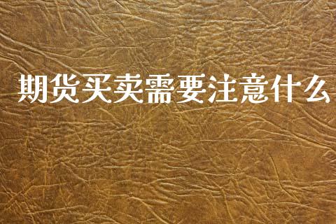 期货买卖需要注意什么_https://www.qmgjg.com_香港恒生指数_第1张