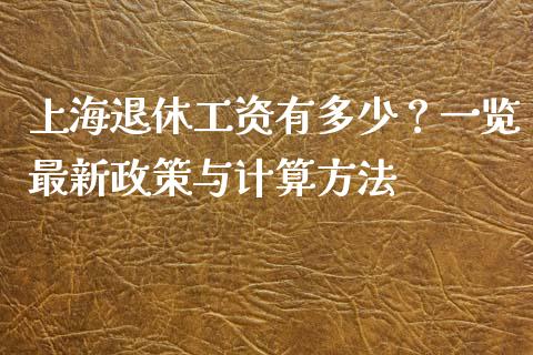 上海退休工资有多少？一览最新政策与计算方法_https://www.qmgjg.com_恒生指数是什么_第1张