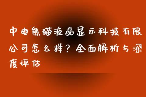 中电熊猫液晶显示科技有限公司怎么样？全面解析与深度评估_https://www.qmgjg.com_恒生指数是什么_第1张