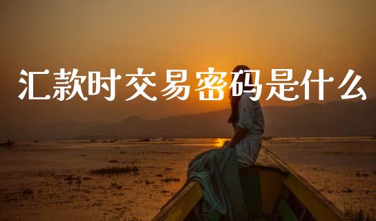 汇款时交易密码是什么_https://www.qmgjg.com_港股恒生指数_第1张
