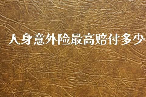 人身意外险最高赔付多少_https://www.qmgjg.com_恒生指数期货_第1张