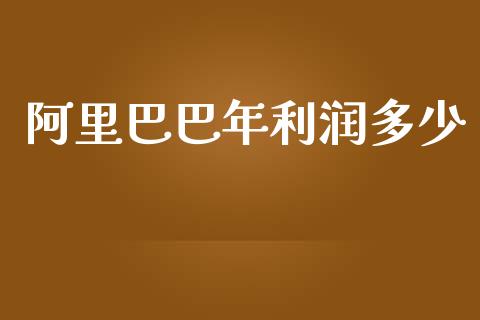 阿里巴巴年利润多少_https://www.qmgjg.com_港股恒生指数_第1张