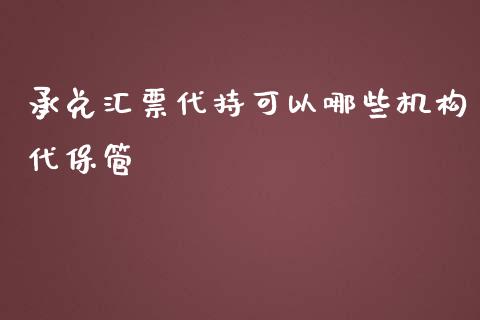 承兑汇票代持可以哪些机构代保管_https://www.qmgjg.com_恒生指数是什么_第1张