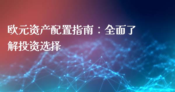 欧元资产配置指南：全面了解投资选择_https://www.qmgjg.com_港股恒生指数_第1张