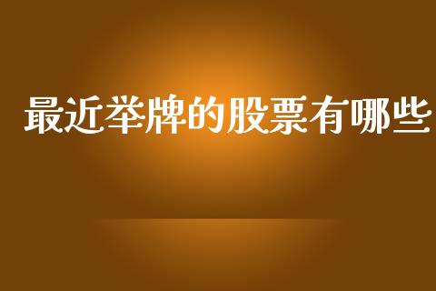 最近举牌的股票有哪些_https://www.qmgjg.com_恒生指数期货_第1张