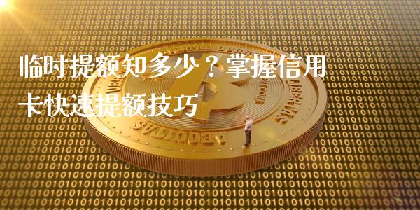 临时提额知多少？掌握信用卡快速提额技巧_https://www.qmgjg.com_香港恒生指数_第1张