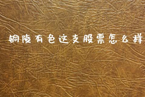铜陵有色这支股票怎么样_https://www.qmgjg.com_恒生指数是什么_第1张