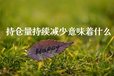 持仓量持续减少意味着什么_https://www.qmgjg.com_港股恒生指数_第1张