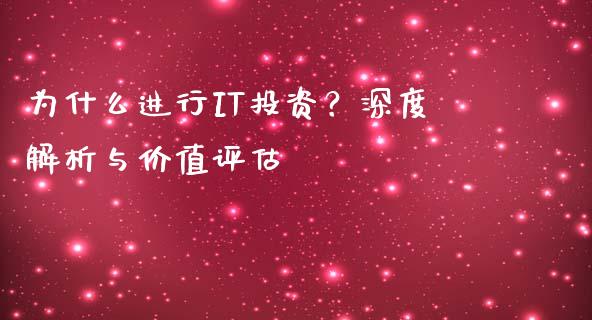 为什么进行IT投资？深度解析与价值评估_https://www.qmgjg.com_恒生指数期货_第1张