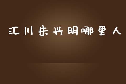 汇川朱兴明哪里人_https://www.qmgjg.com_港股恒生指数_第1张