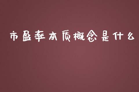 市盈率本质概念是什么_https://www.qmgjg.com_恒生指数期货_第1张