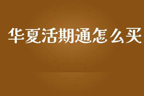 华夏活期通怎么买_https://www.qmgjg.com_恒生指数是什么_第1张