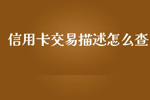 信用卡交易描述怎么查_https://www.qmgjg.com_恒生指数是什么_第1张