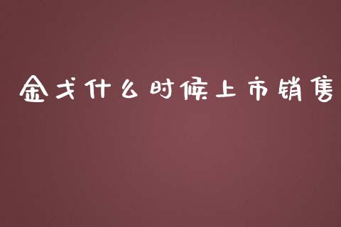 金戈什么时候上市销售_https://www.qmgjg.com_恒生指数期货_第1张