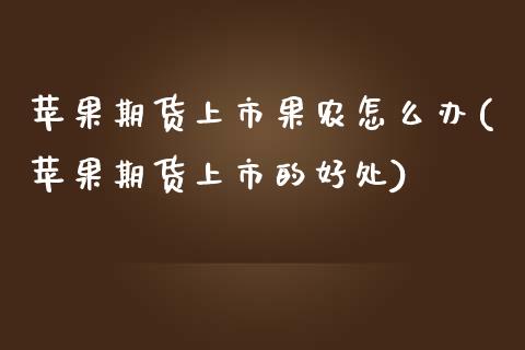 苹果期货上市果农怎么办(苹果期货上市的好处)_https://www.qmgjg.com_港股恒生指数_第1张