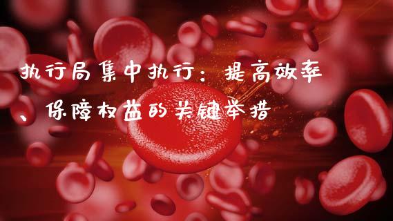 执行局集中执行：提高效率、保障权益的关键举措_https://www.qmgjg.com_香港恒生指数_第1张