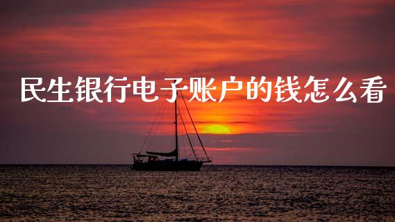 民生银行电子账户的钱怎么看_https://www.qmgjg.com_香港恒生指数_第1张