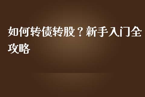 如何转债转股？新手入门全攻略_https://www.qmgjg.com_香港恒生指数_第1张
