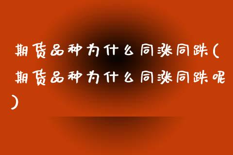 期货品种为什么同涨同跌(期货品种为什么同涨同跌呢)_https://www.qmgjg.com_恒生指数期货_第1张