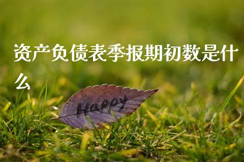 资产负债表季报期初数是什么_https://www.qmgjg.com_恒生指数期货_第1张