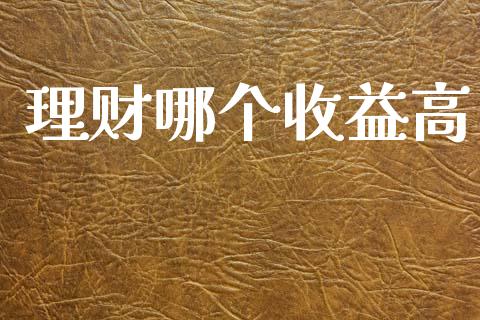 理财哪个收益高_https://www.qmgjg.com_香港恒生指数_第1张