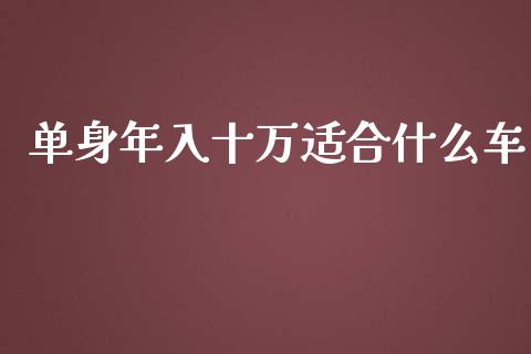 单身年入十万适合什么车_https://www.qmgjg.com_港股恒生指数_第1张