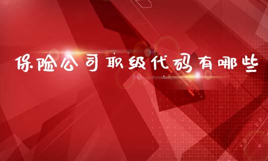 保险公司职级代码有哪些_https://www.qmgjg.com_恒生指数是什么_第1张
