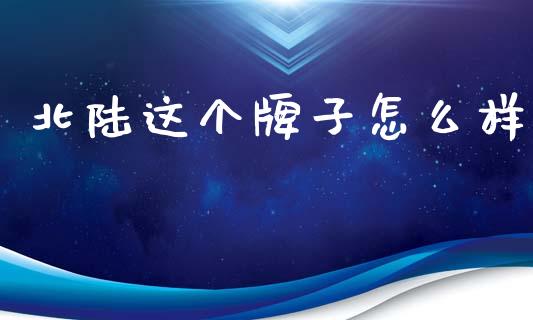 北陆这个牌子怎么样_https://www.qmgjg.com_香港恒生指数_第1张